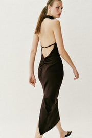 Robe midi dos-nu en lin