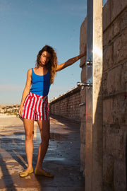 Short à rayures