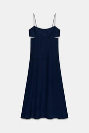 Robe midi à bretelles à découpes
