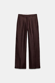 Pantalon droit 100 % lin