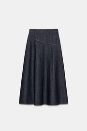 Jupe-cape midi Z1975 en denim à volant