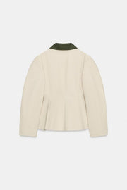 Blouson peplum à col contrasté