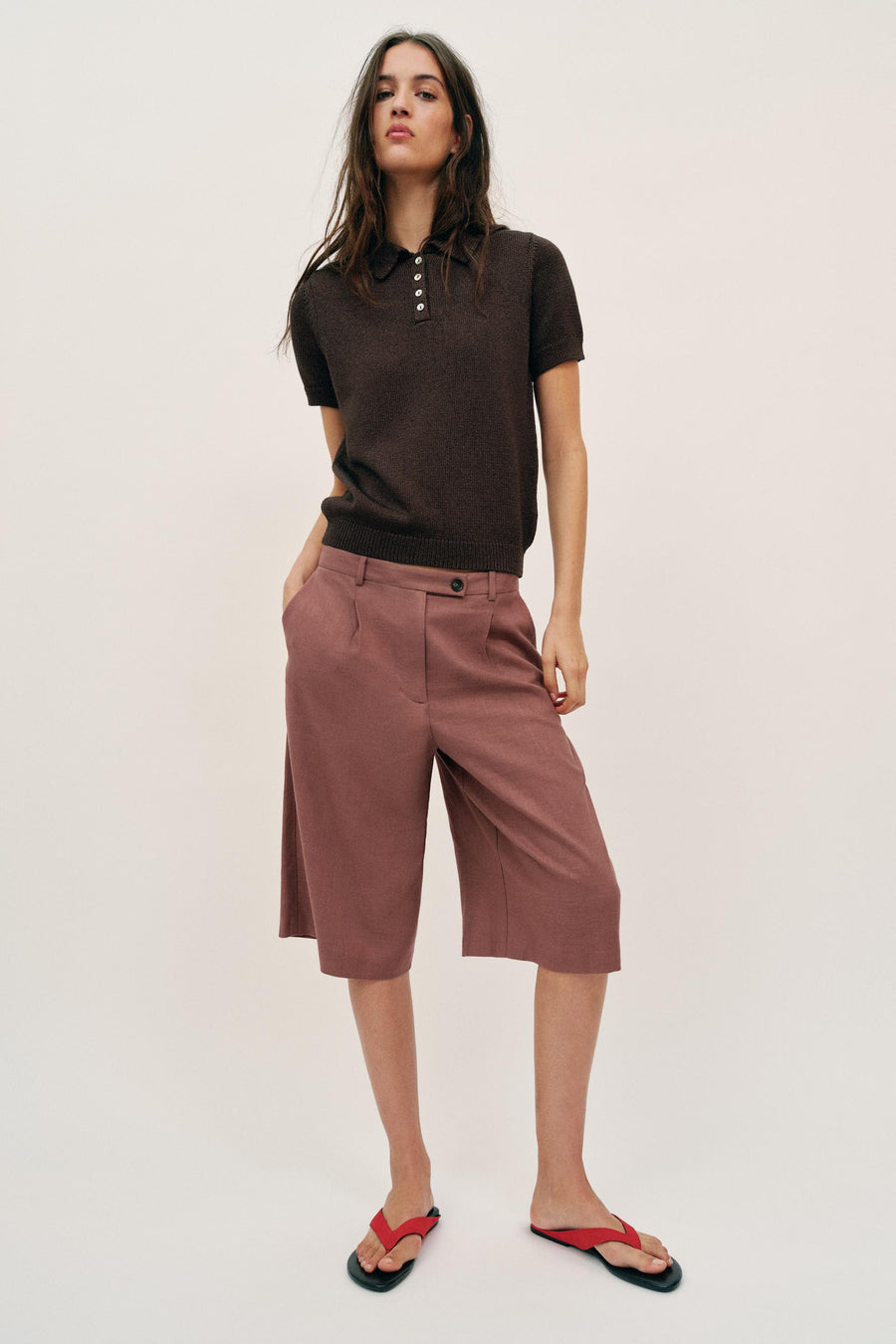 Polo en maille à manches courtes