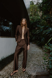 Pantalon slim satiné
