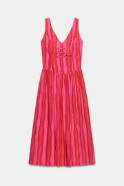 Robe à rayures à brandebourgs