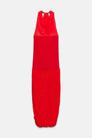 Robe dos-nu contrastée à volume