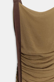 Robe drapée en georgette
