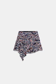 Jupe-culotte imprimée asymétrique