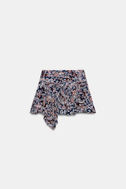 Jupe-culotte imprimée asymétrique