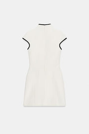 Robe mini à passepoils contrastés