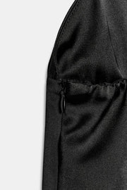 Robe mini satinée à bretelles