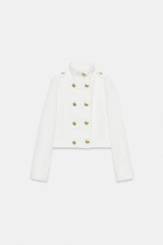 Veste croisée à bouton doré