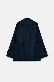 Veste trench en lin avec ceinture