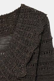 Robe à volants en maille pointelle