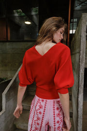 Pull en maille à manches ballon