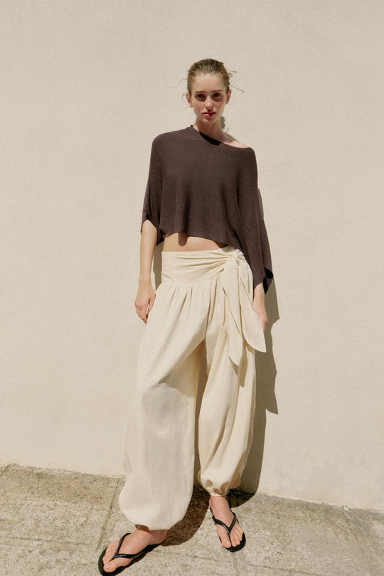 Pull cape court en maille
