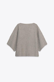 Pull en maille à col revers