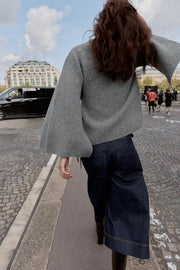 Veste en maille à fentes aux manches