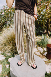 Pantalon droit à rayures