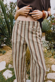 Pantalon droit à rayures
