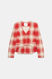 Veste cintrée à carreaux ZW Collection