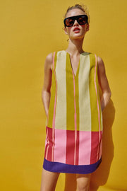 Robe courte à rayures