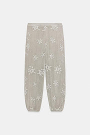 Pantalon bouffant en maille à fil métallisé