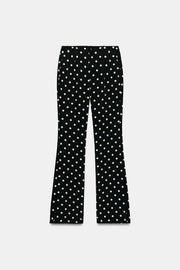 Pantalon coupe évasée à pois
