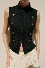 Gilet cintré à brandebourgs