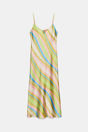 Robe midi satinée imprimée