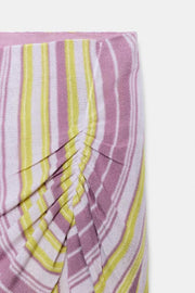 Jupe-culotte longue en maille rayée