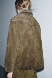 Veste 100 % cuir suédé ZW Collection Édition limitée