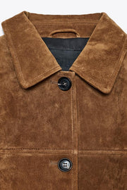 Blouson en cuir suédé ZW Collection Édition limitée