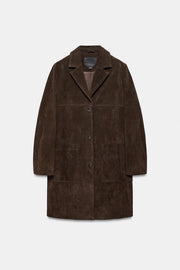 Manteau 100 % cuir suédé ZW Collection Édition limitée