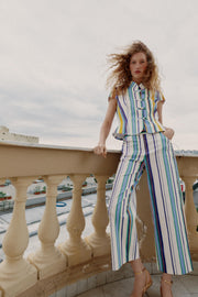 Pantalon droit à rayures