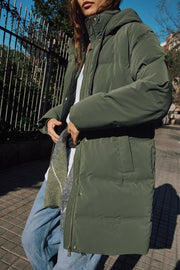 Anorak mi-long tissu enduit coupe-vent