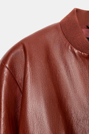 Veste bomber effet cuir à épaulettes