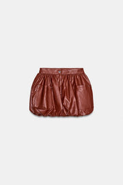 Jupe mini ballon effet cuir