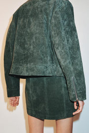 Jupe mini 100 % cuir suédé