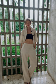 Pantalon safari en lin