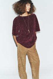 Robe courte 100 % cuir suédé