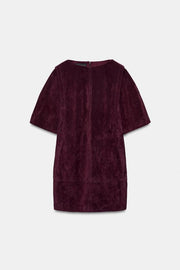 Robe courte 100 % cuir suédé