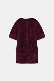 Robe courte 100 % cuir suédé