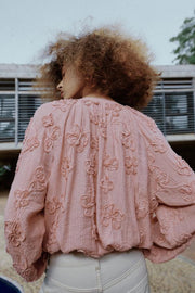 Veste oversize structurée à fleurs
