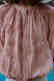 Veste oversize structurée à fleurs