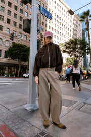 Veste bomber oversize douce à capuche