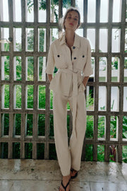Veste safari en lin avec ceinture