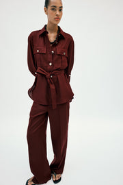 Veste safari en lin avec ceinture