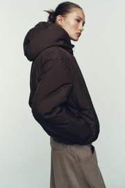 Anorak matelassé à capuche déperlant coupe-vent