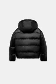 Anorak matelassé effet cuir déperlant coupe-vent